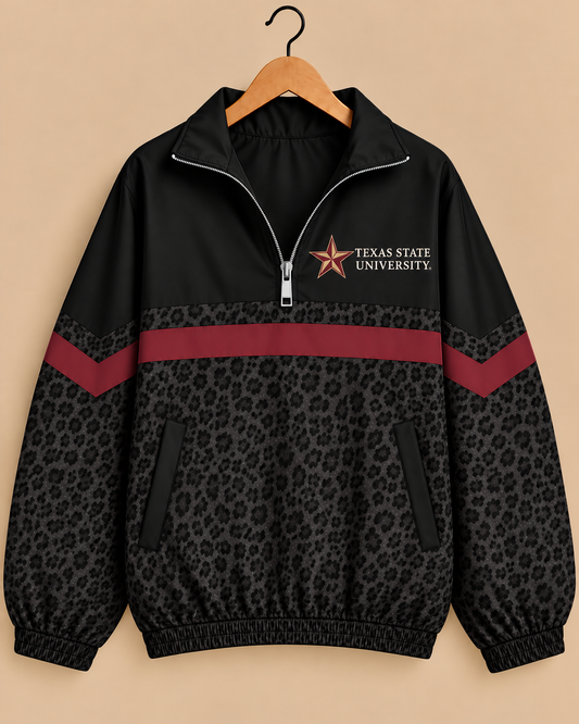 Texas State Midnight Leopard Windbreaker