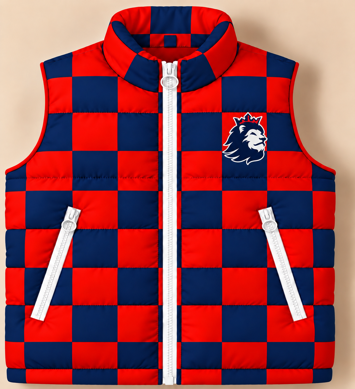 Richland Royals Checkered Puffer Vest - PREORDER
