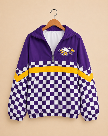 Game Day Checkered Windbreaker - Pecos