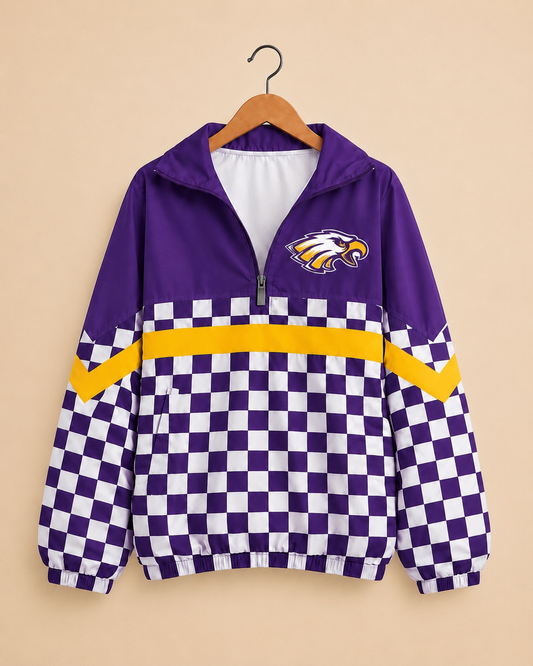 Game Day Checkered Windbreaker - Pecos