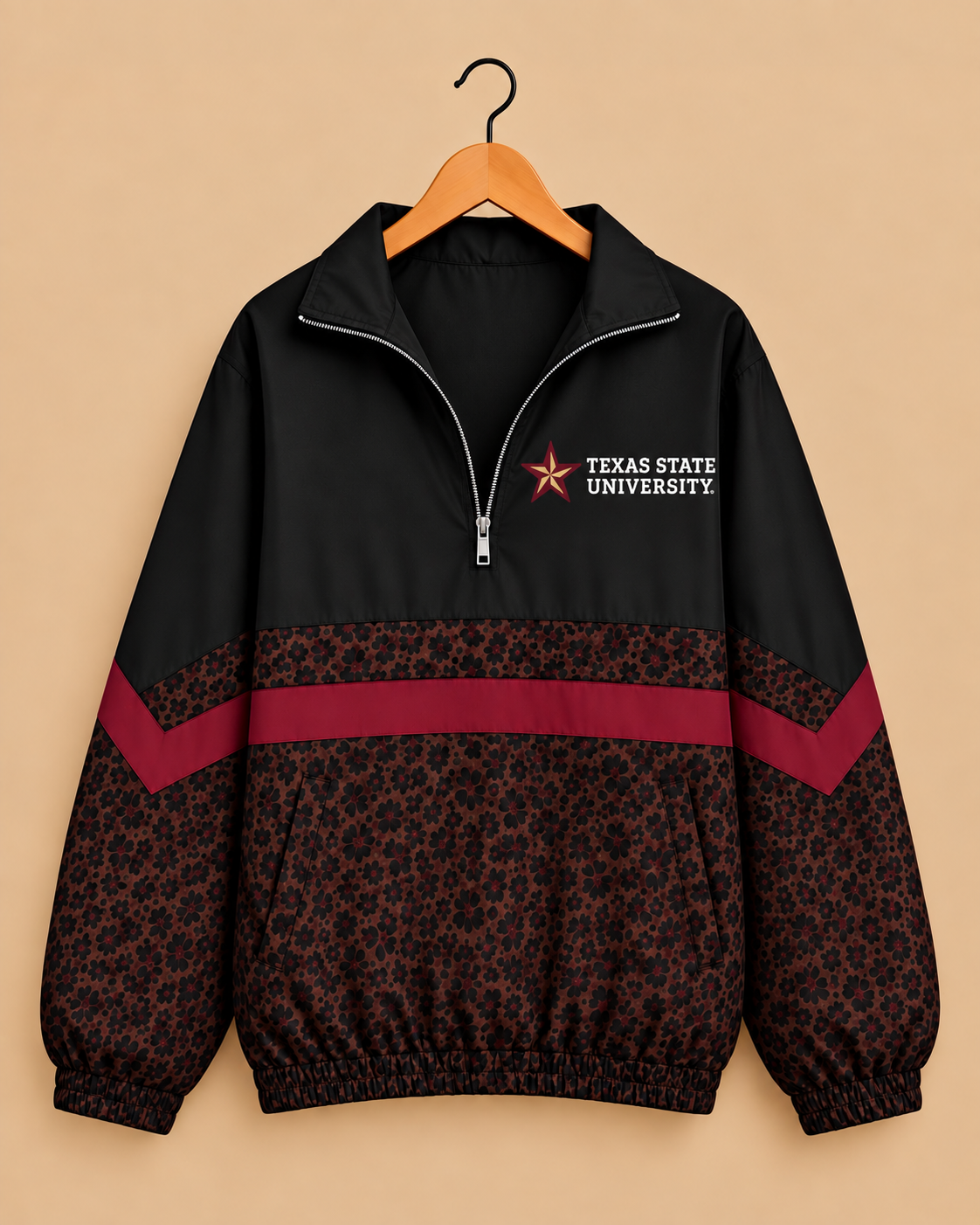 Texas State Brown Leopard Windbreaker