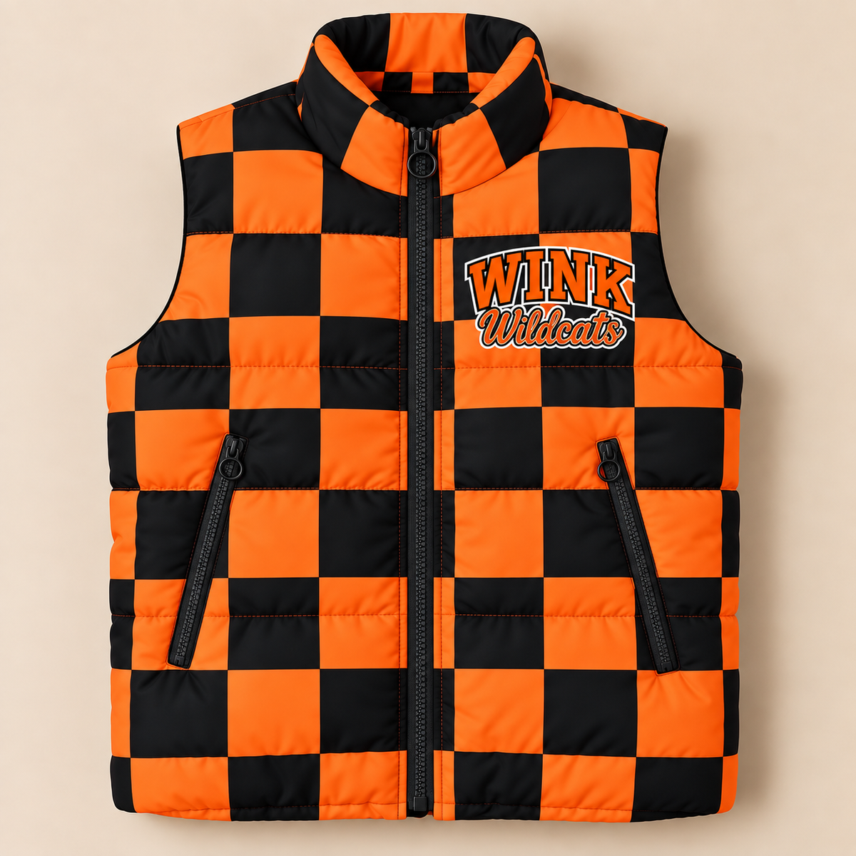 Wink Checkered Puffer Vest - PREORDER