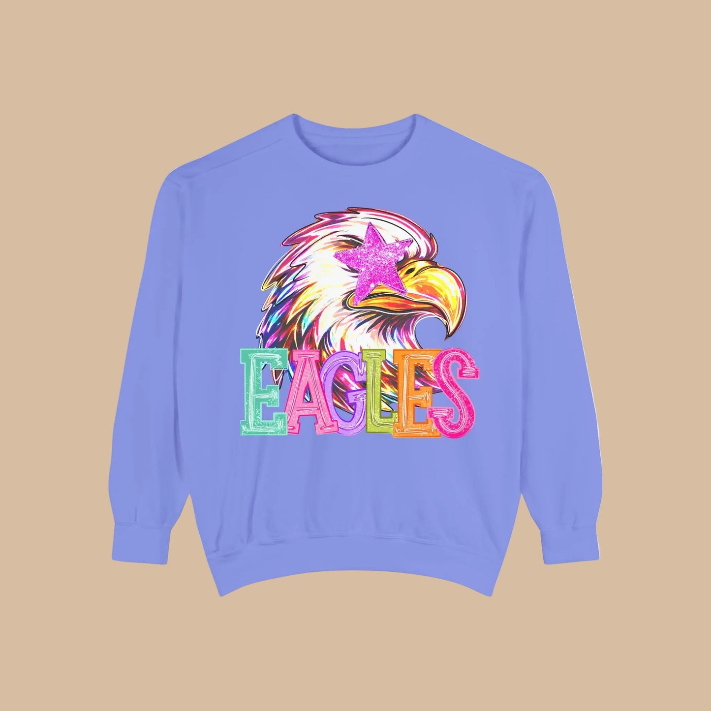 Colorful Eagle Pullover — Comfort Colors - 5 Colors to Choose From