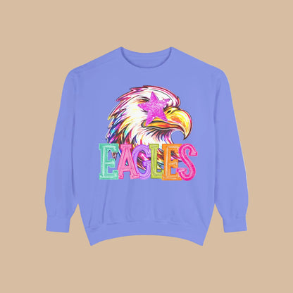 Colorful Eagle Pullover — Comfort Colors - 5 Colors to Choose From