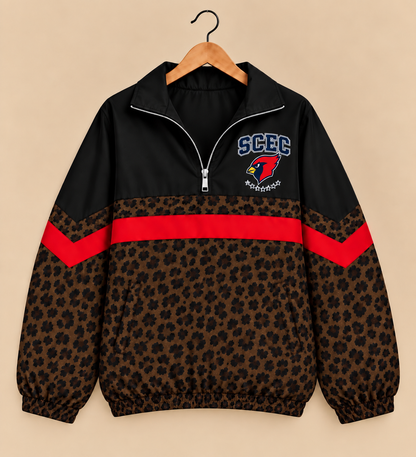 School City of East Chicago Brown Leopard Spirit Windbreaker
