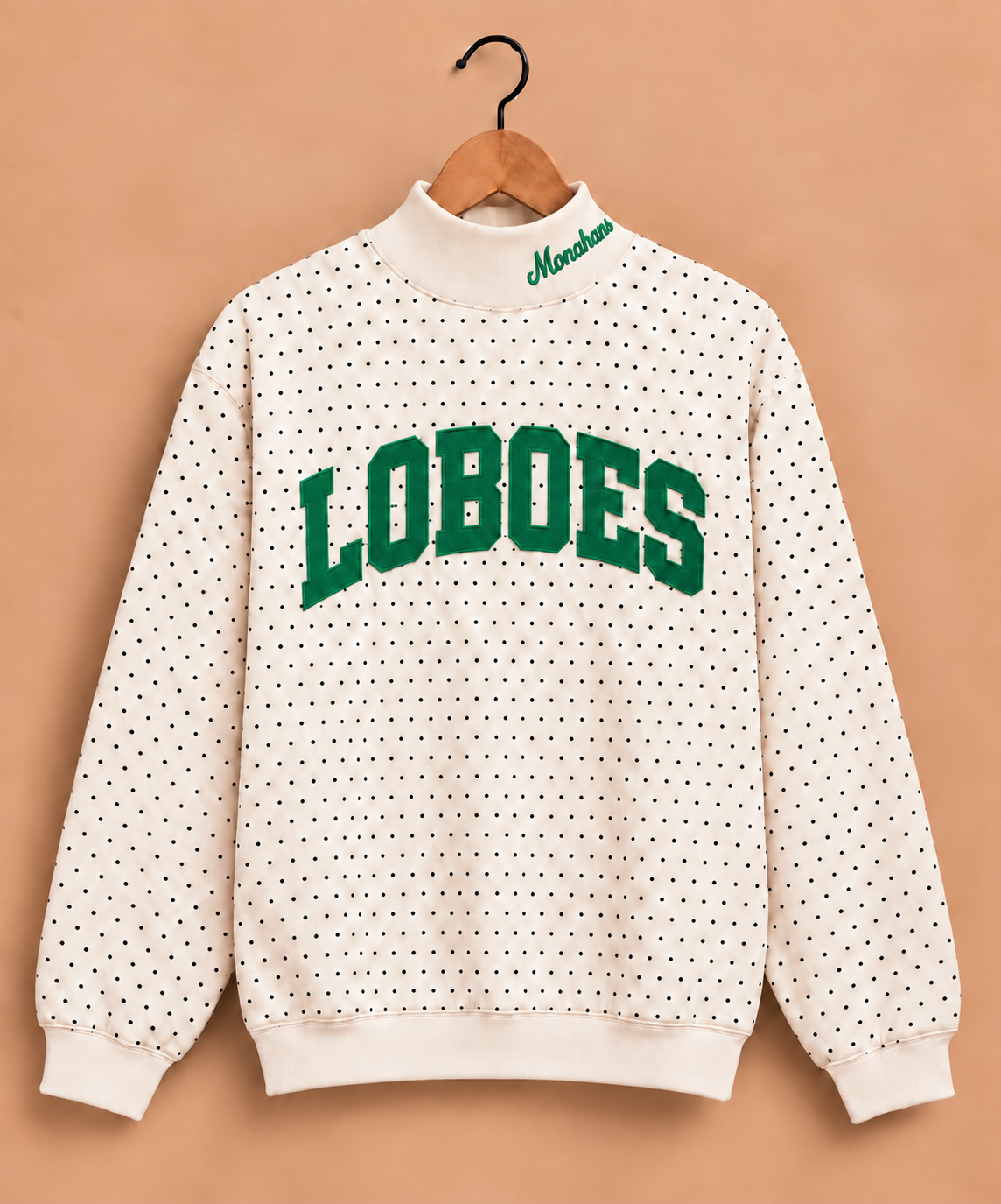 Monahans Loboes Polkadot Mockneck