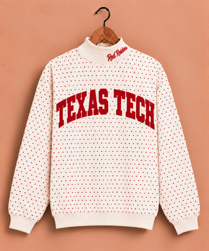 Texas Tech Polkadot Mockneck