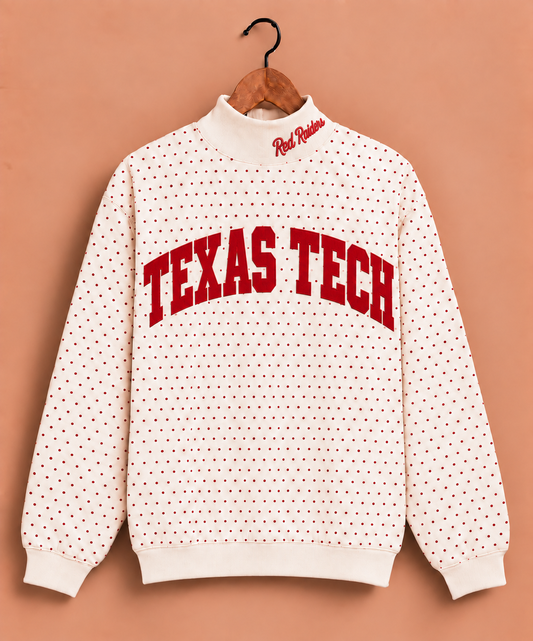 Texas Tech Polkadot Mockneck