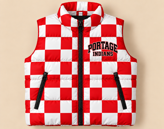 Custom Checkered Portage Puffer Vest - PREORDER