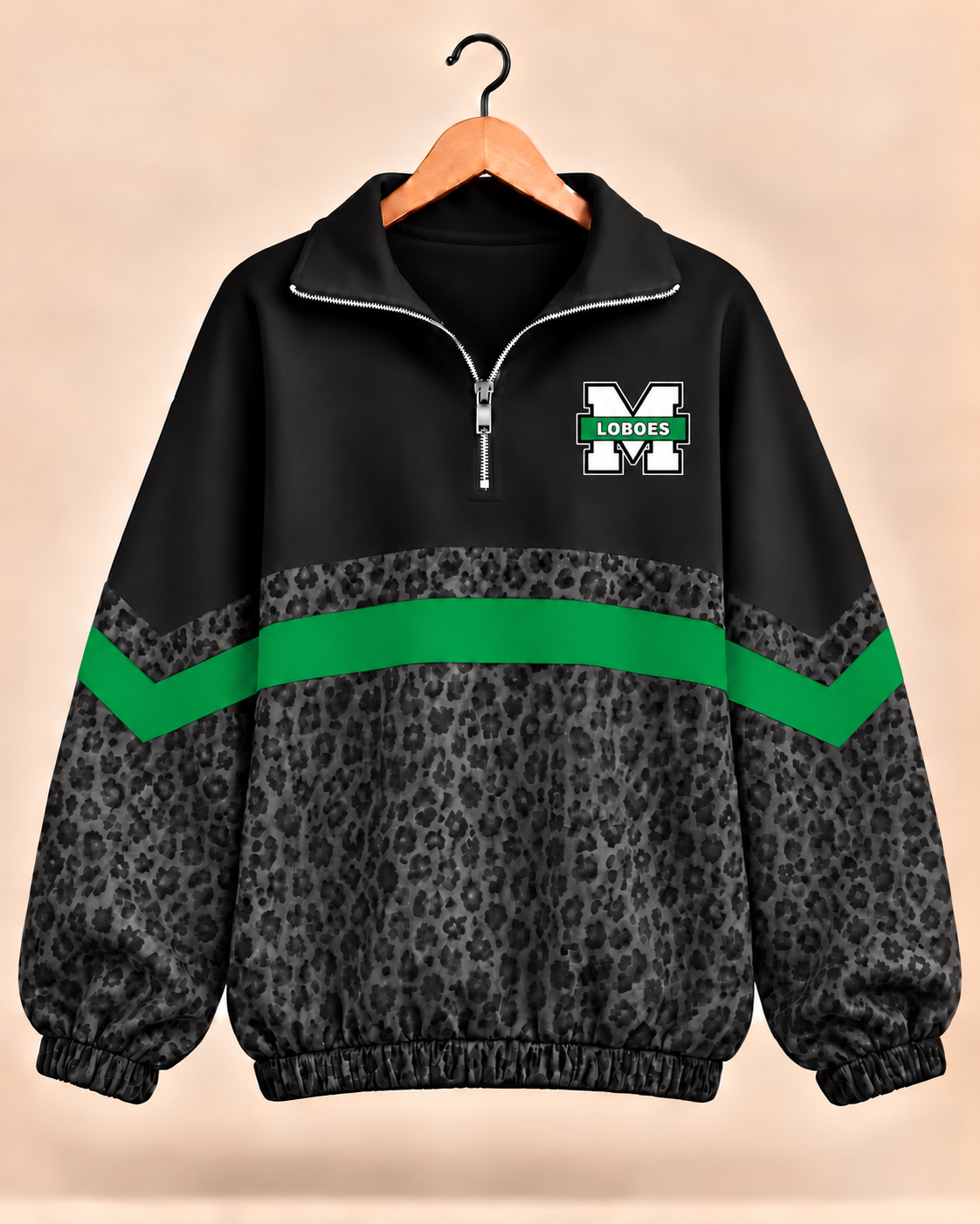 Monahans Black Leopard Scuba Knit Pullover