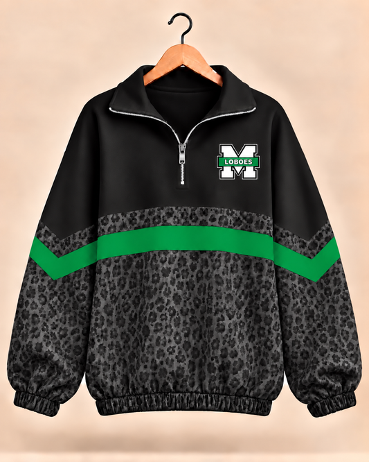 Monahans Black Leopard Scuba Knit Pullover