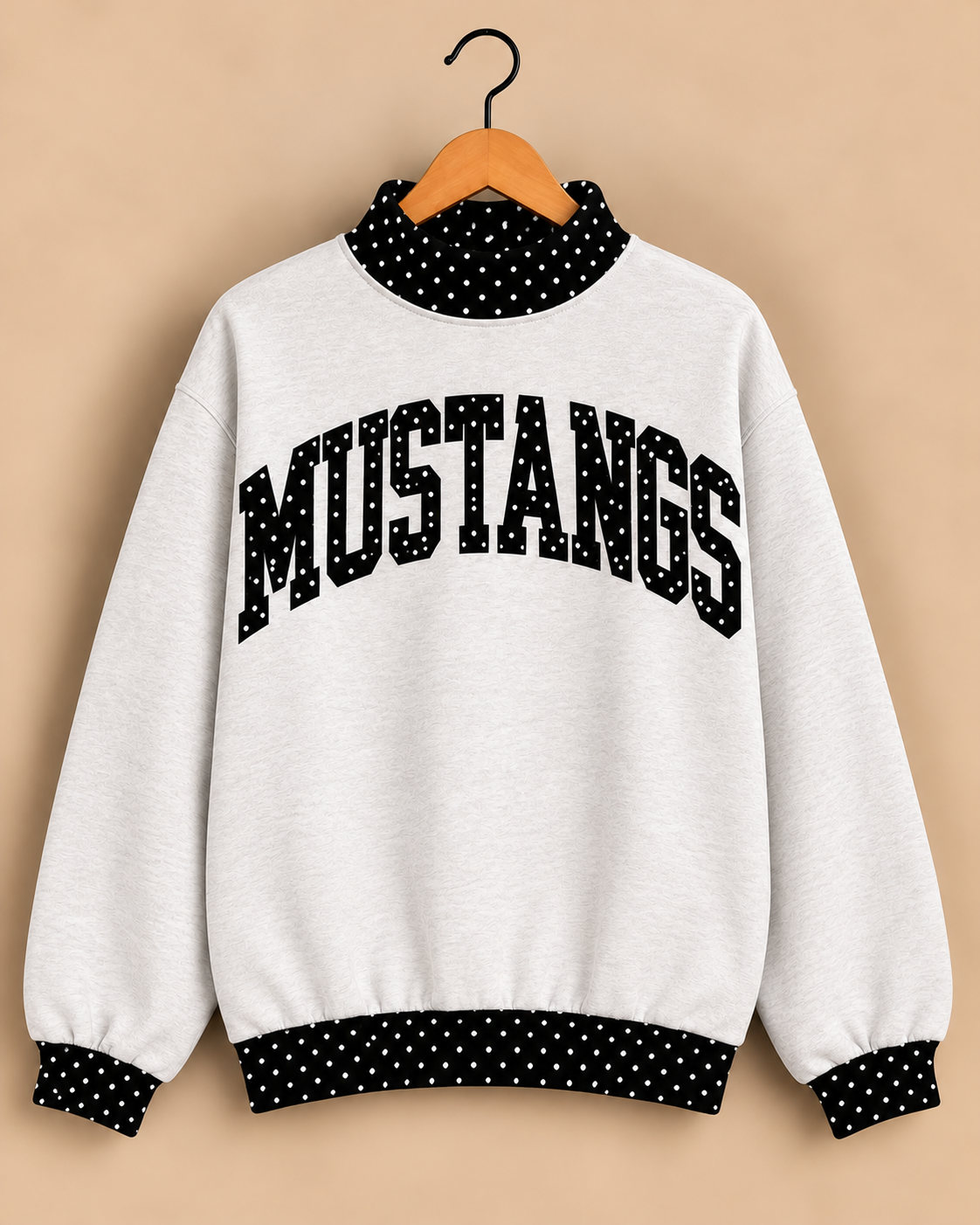 Fort Hancock Mustangs Mockneck - Grey