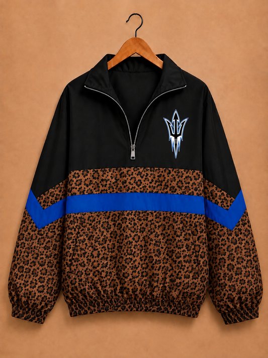 Presidio Brown Leopard Windbreaker