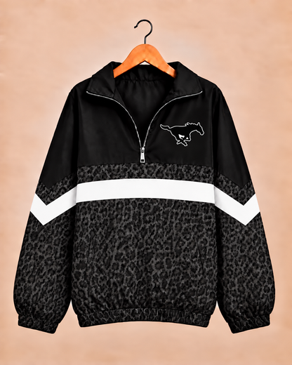 Fort Hancock Mustangs Black Leopard Windbreaker