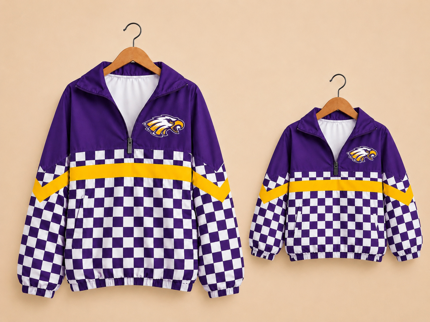 Game Day Checkered Windbreaker - Pecos