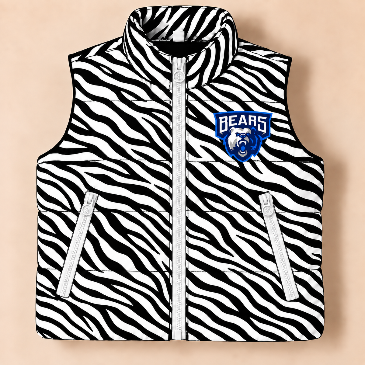 Balmorhea Bears Zebra Puffer Vest - PREORDER