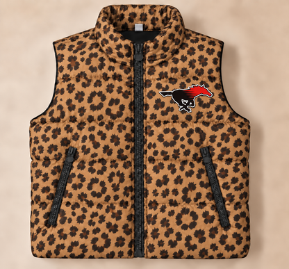 Shallowater Mustangs Leopard Puffer Vest - PREORDER