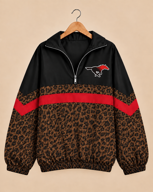 Shallowater Mustangs Brown Leopard Windbreaker