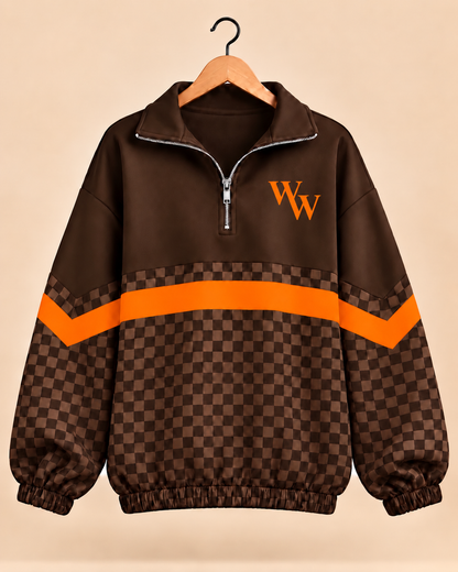 Wink Checkered Scuba Knit Pullover