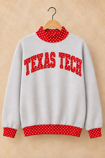 Texas Tech Mockneck - Grey