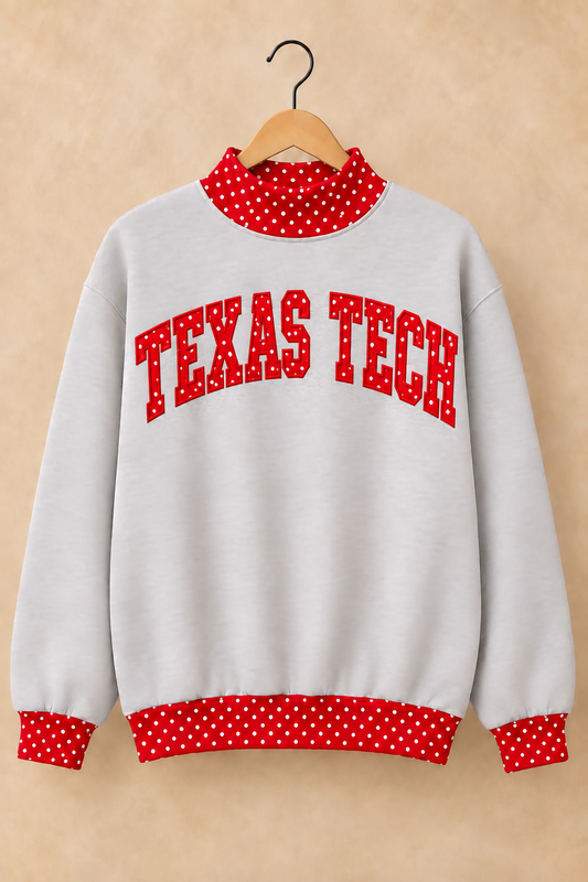 Texas Tech Mockneck - Grey