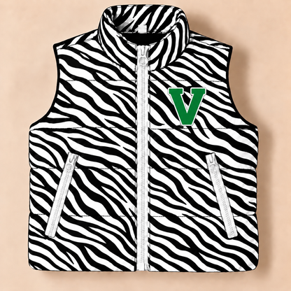 Valpo Vikings Zebra Puffer Vest - PREORDER
