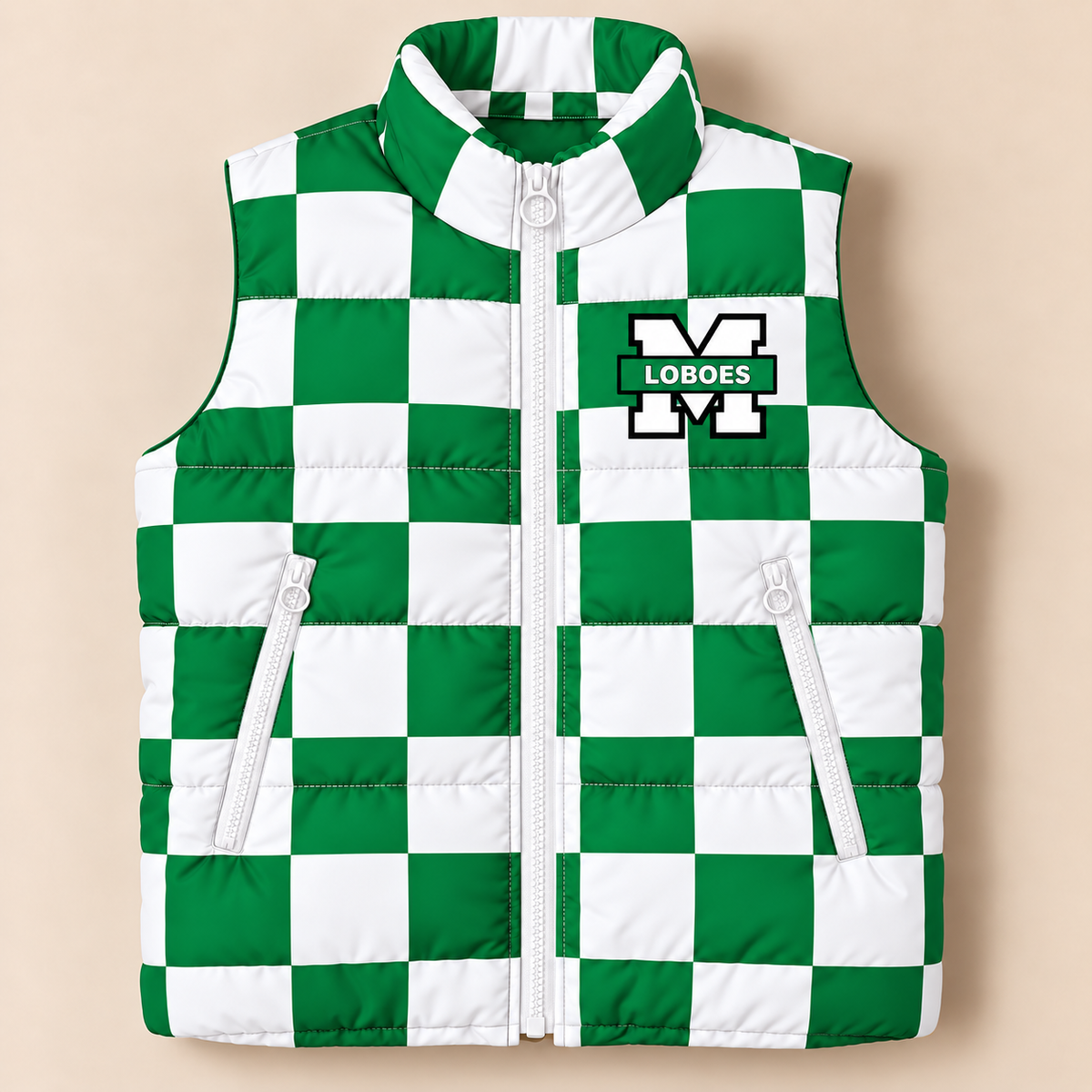 Custom Monahans Checkered Puffer Vest - PREORDER