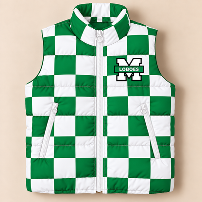 Custom Monahans Checkered Puffer Vest - PREORDER