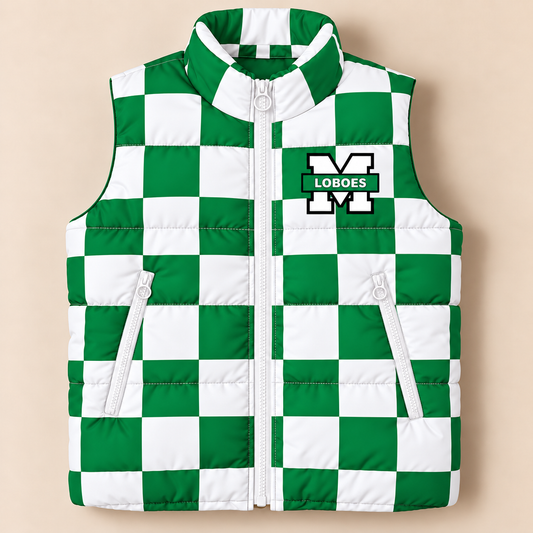 Custom Monahans Checkered Puffer Vest - PREORDER