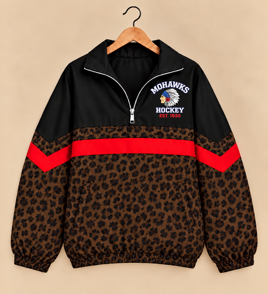 Mohawks Hockey Brown Leopard Windbreaker