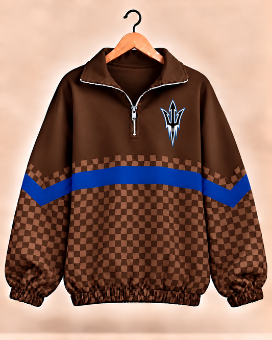 Presidio Blue Devils Checkered Scuba Knit Pullover