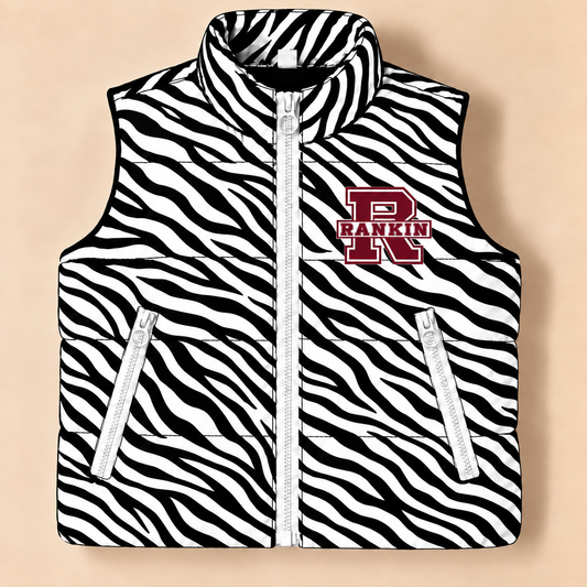 Rankin Red Devils Zebra Puffer Vest - PREORDER