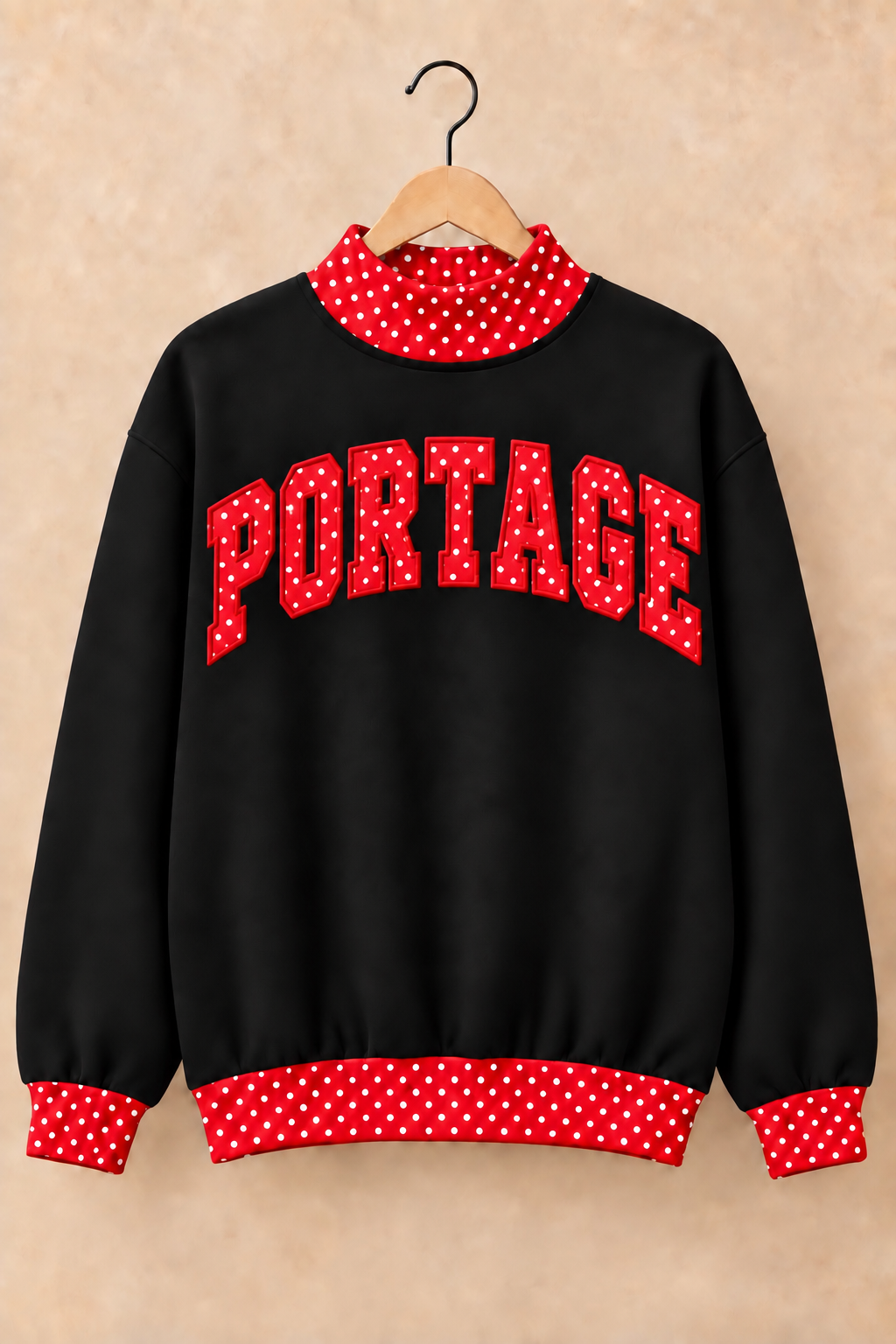 Portage Indians Mockneck - Black