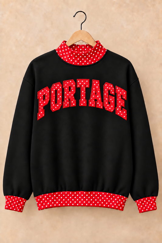 Portage Indians Mockneck - Black