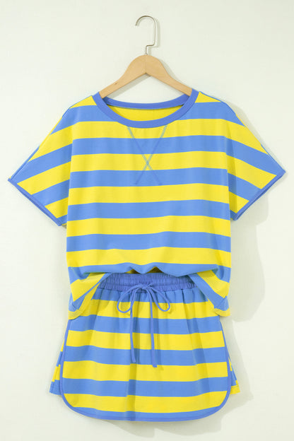 Pink Stripe Dolman Skort Set