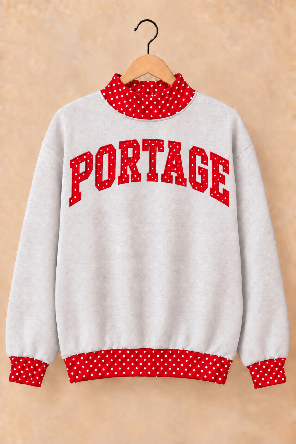 Portage Indians Mockneck - Grey