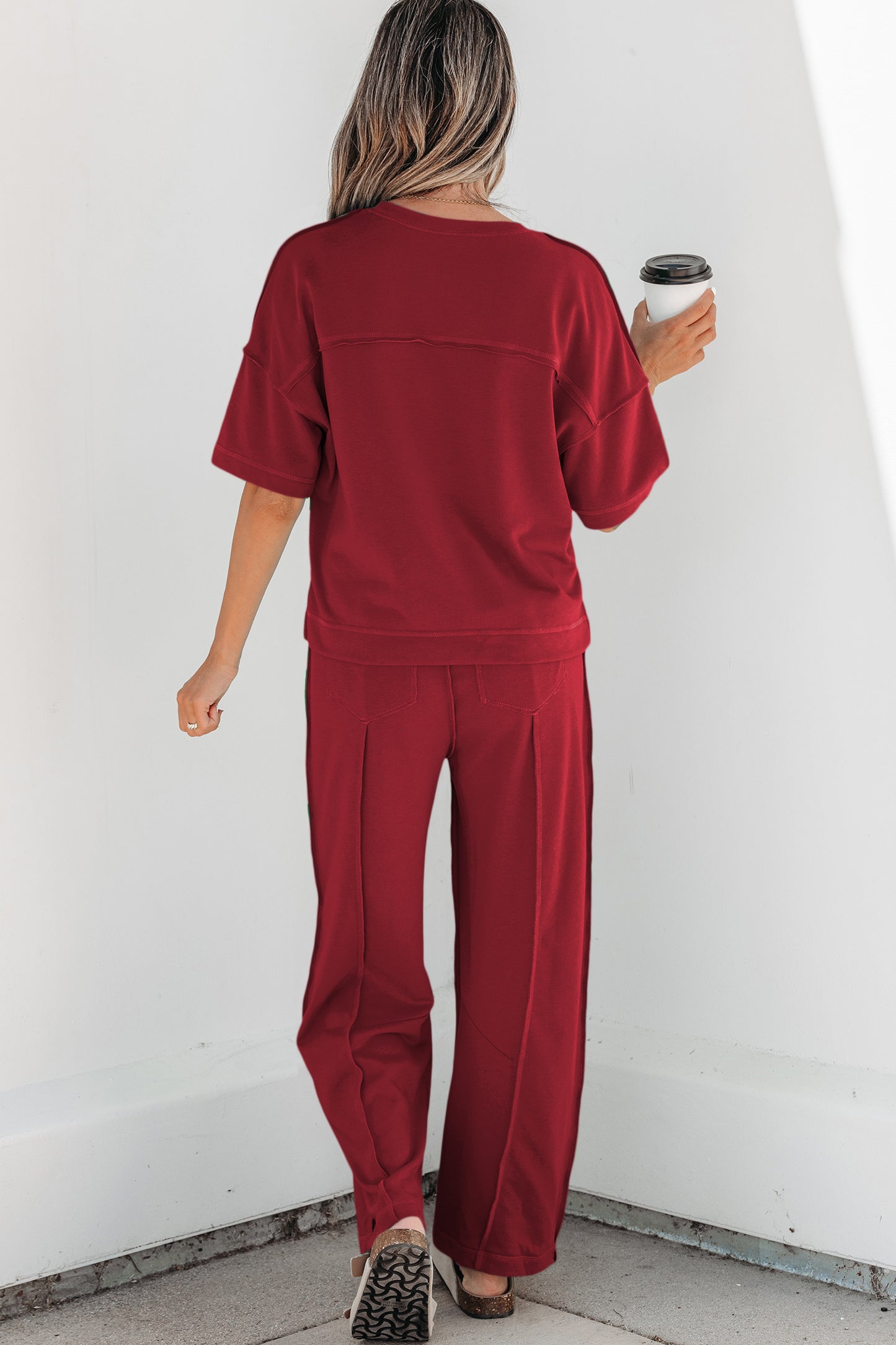 Skyler Blue Boxy Tee and Barrel Pants Set