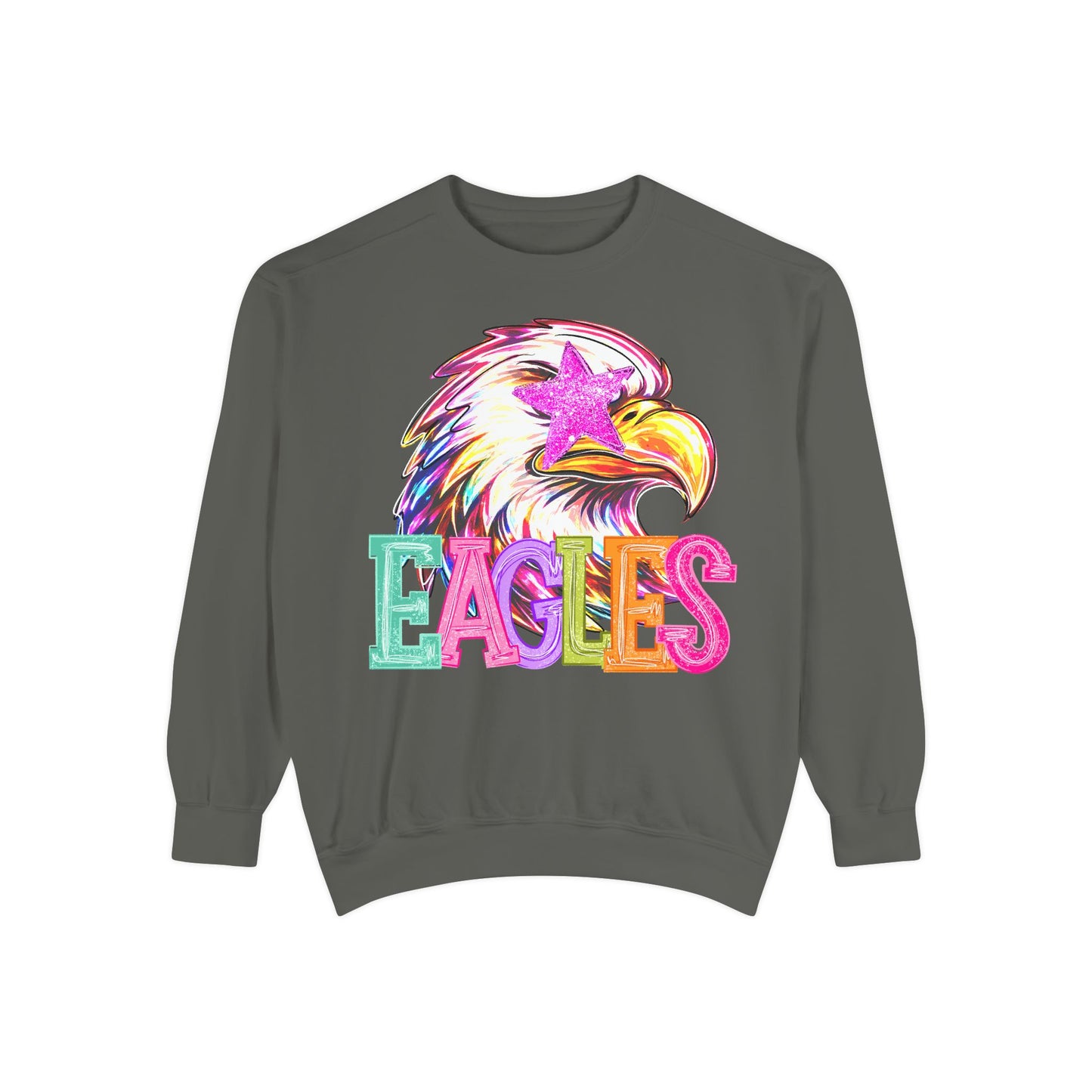 Colorful Eagle Pullover — Comfort Colors - 5 Colors to Choose From