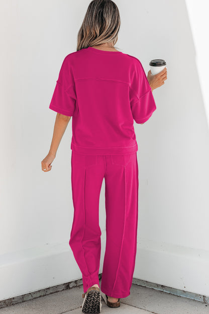 Skyler Blue Boxy Tee and Barrel Pants Set