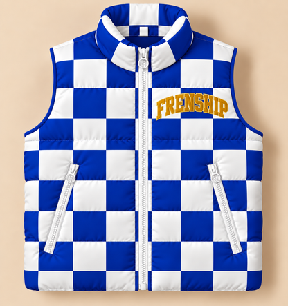 Custom Frenship Checkered Puffer Vest - PREORDER