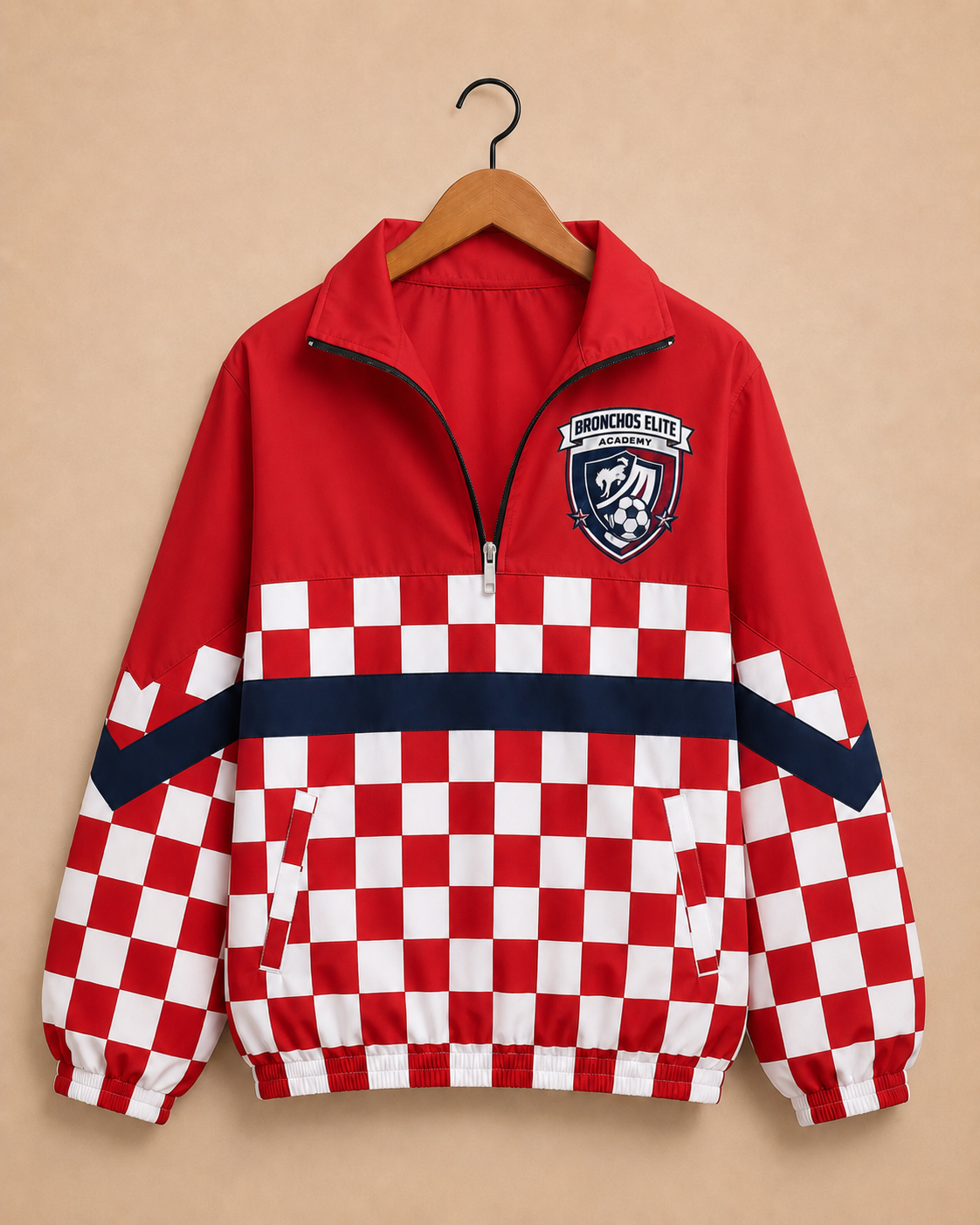 Game Day Checkered Bronchos Elite Academy Windbreaker