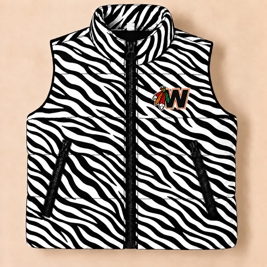 Westville Blackhawks Zebra Puffer Vest - PREORDER