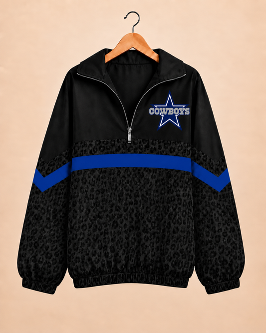 Dallas Cowboys Midnight Leopard Windbreaker