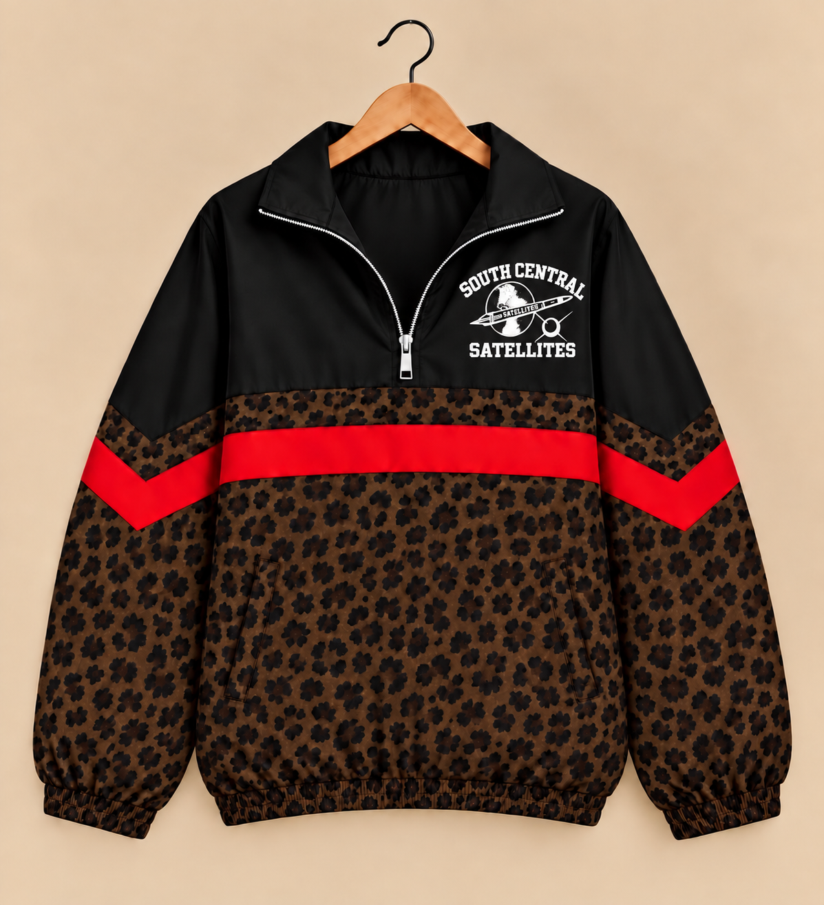 South Central Satellites Brown Leopard Windbreaker
