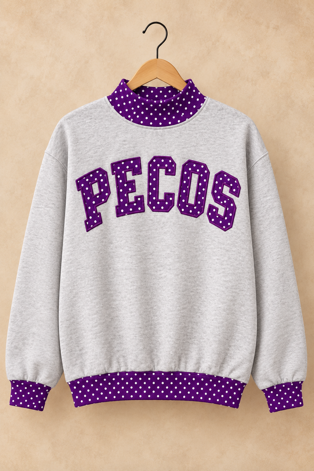 Pecos Eagles Mockneck - Grey