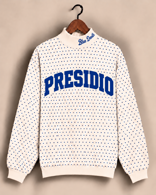 Presidio Blue Devils Polkadot Mockneck