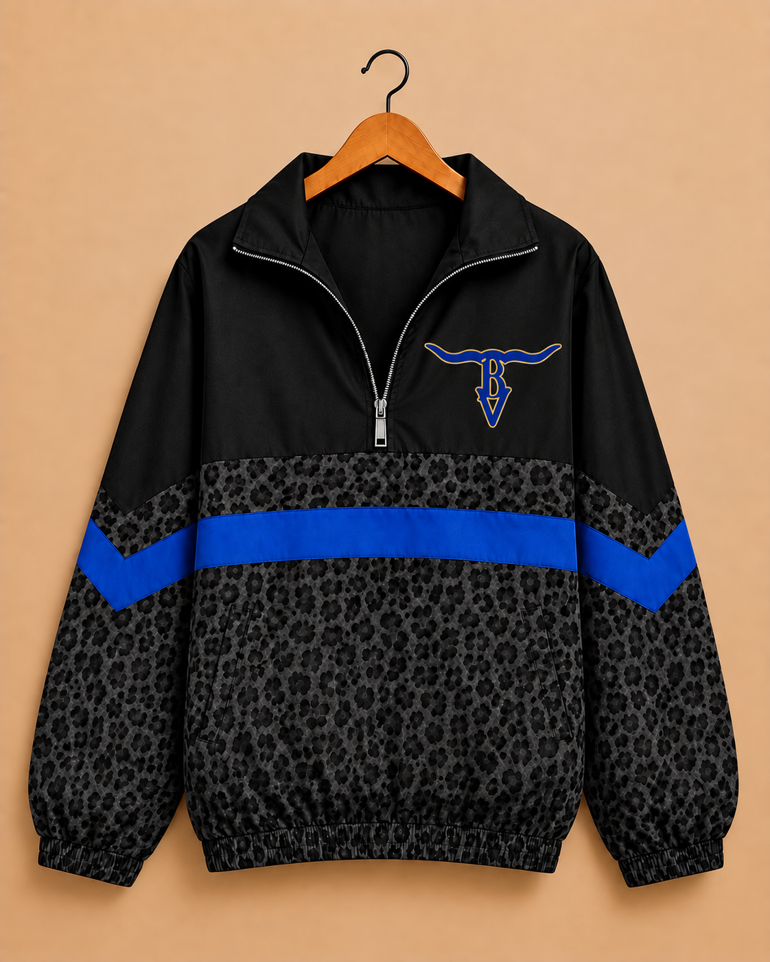 Buena Vista Longhorns Midnight Leopard Windbreaker