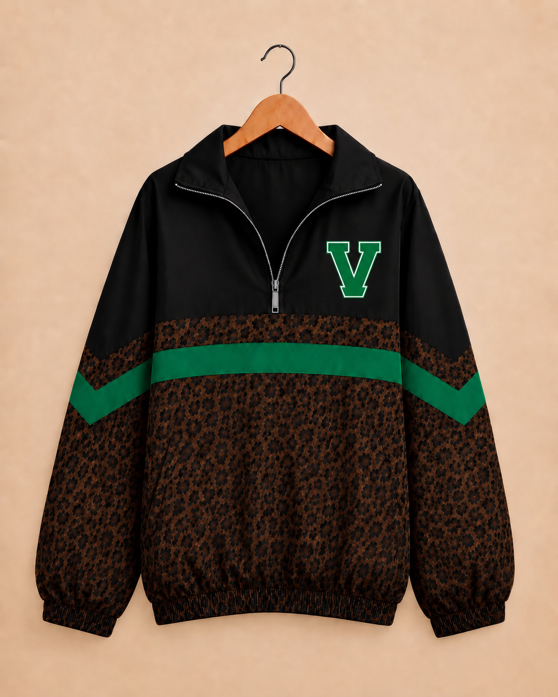 Valpo Vikings Brown Leopard Windbreaker