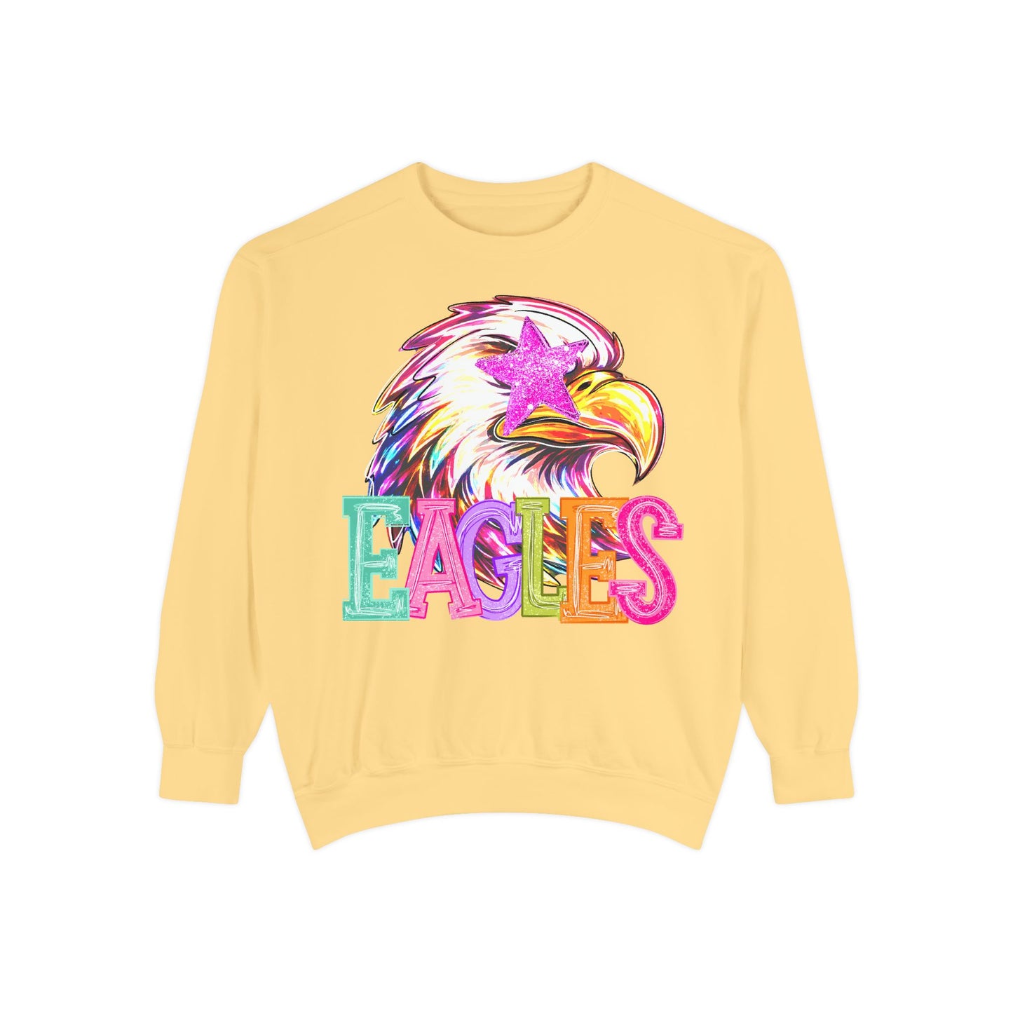 Colorful Eagle Pullover — Comfort Colors - 5 Colors to Choose From