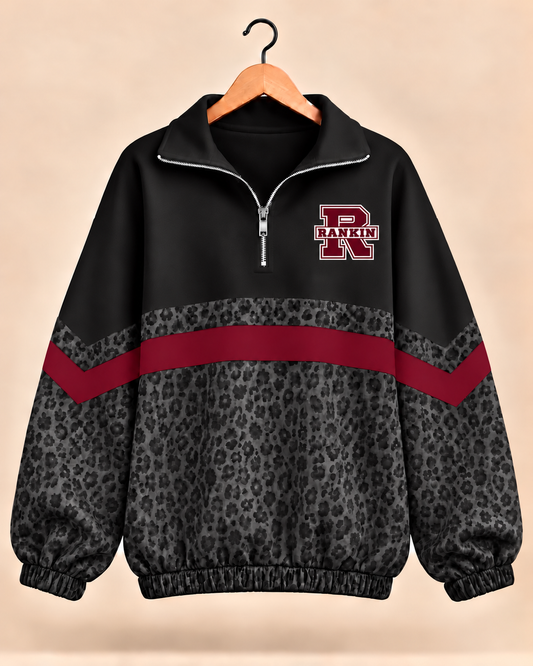 Rankin Black Leopard Scuba Knit Pullover